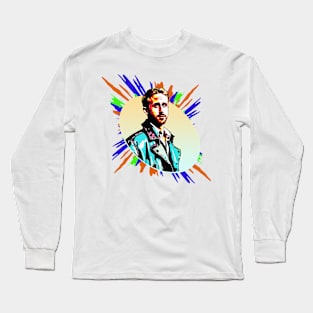 Ryan Gosling vector art fan works graphic design by ironpalette Long Sleeve T-Shirt